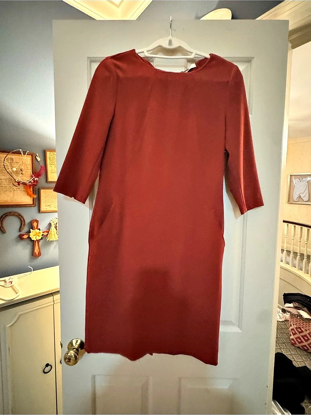M.M.LaFleur The Masha Dress Mini Shift Dress orange size 6
